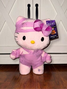 Hello Kitty Halloween Plush Greeter with Pink & Purple Mummy Costume